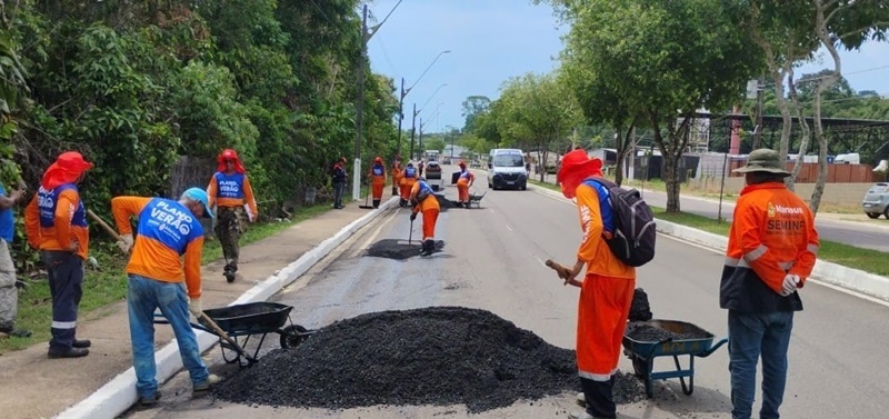 ‘Plano de Verão’ da prefeitura avança com força total e leva novo asfalto para as zonas Oeste e Centro-Oeste de Manaus
