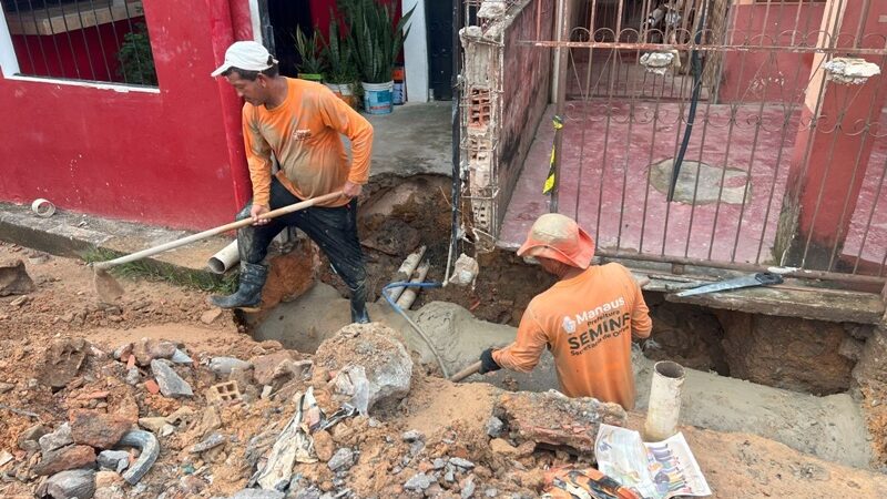 Prefeitura de Manaus recupera drenagem profunda e melhora sistema de escoamento no bairro Vila da Prata