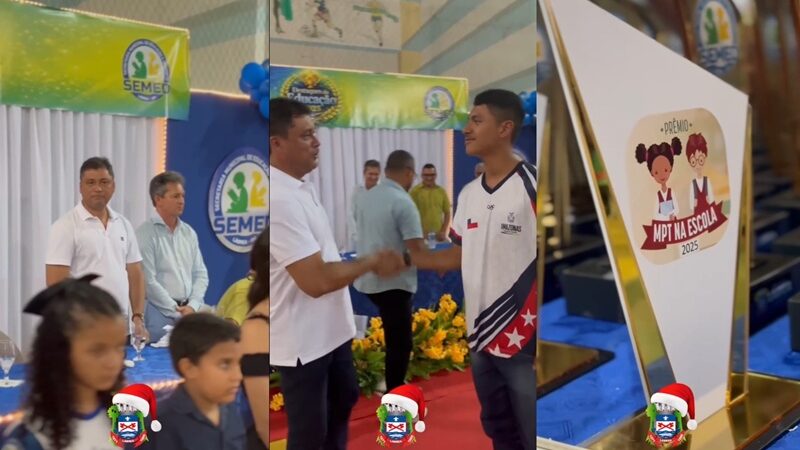 A Secretaria Municipal de Educação premia profissionais da educação