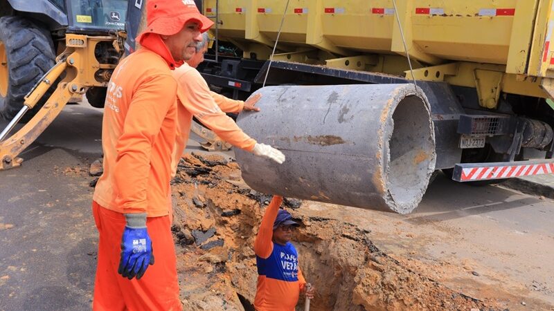 Prefeitura de Manaus recupera drenagem profunda e reforça sistema de escoamento de águas pluviais no conjunto Ajuricaba