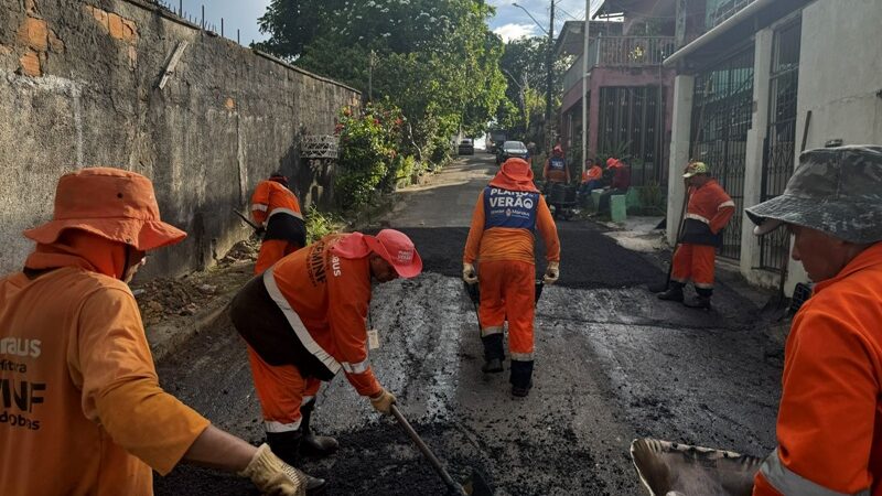 Prefeitura de Manaus intensifica recuperação asfáltica no bairro São Francisco e garante mais segurança e mobilidade à população
