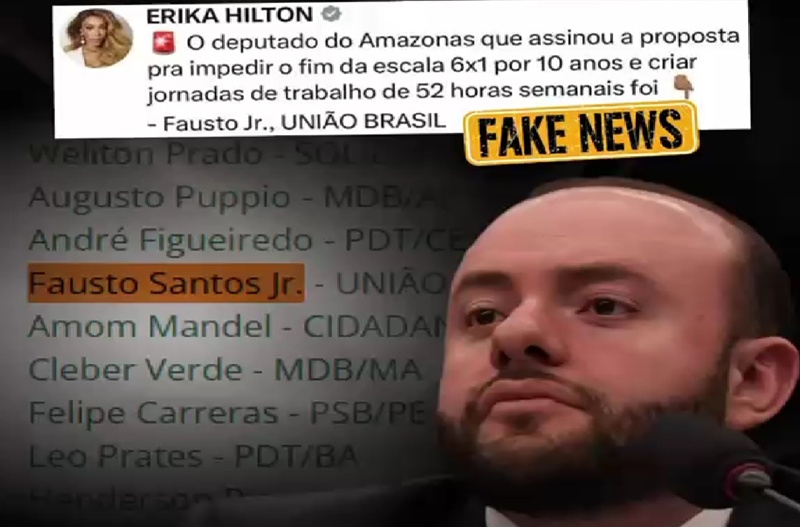 Deputado Fausto Júnior rebate fake news e reafirma apoio ao fim da escala 6×1